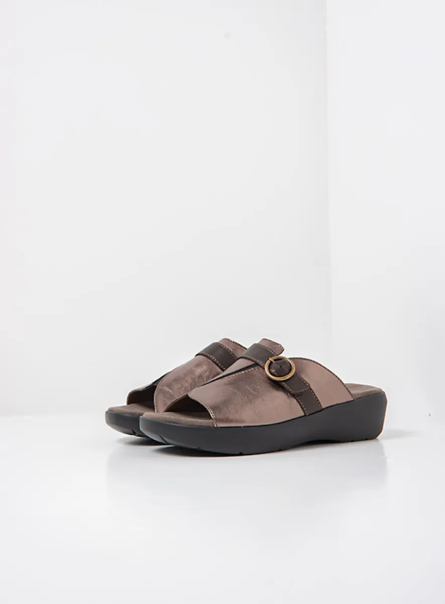 Wolky Chino - Leder metallic bronze Pantoletten für damen