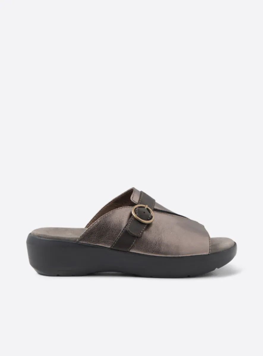 Wolky Chino - Leder metallic bronze Pantoletten für damen