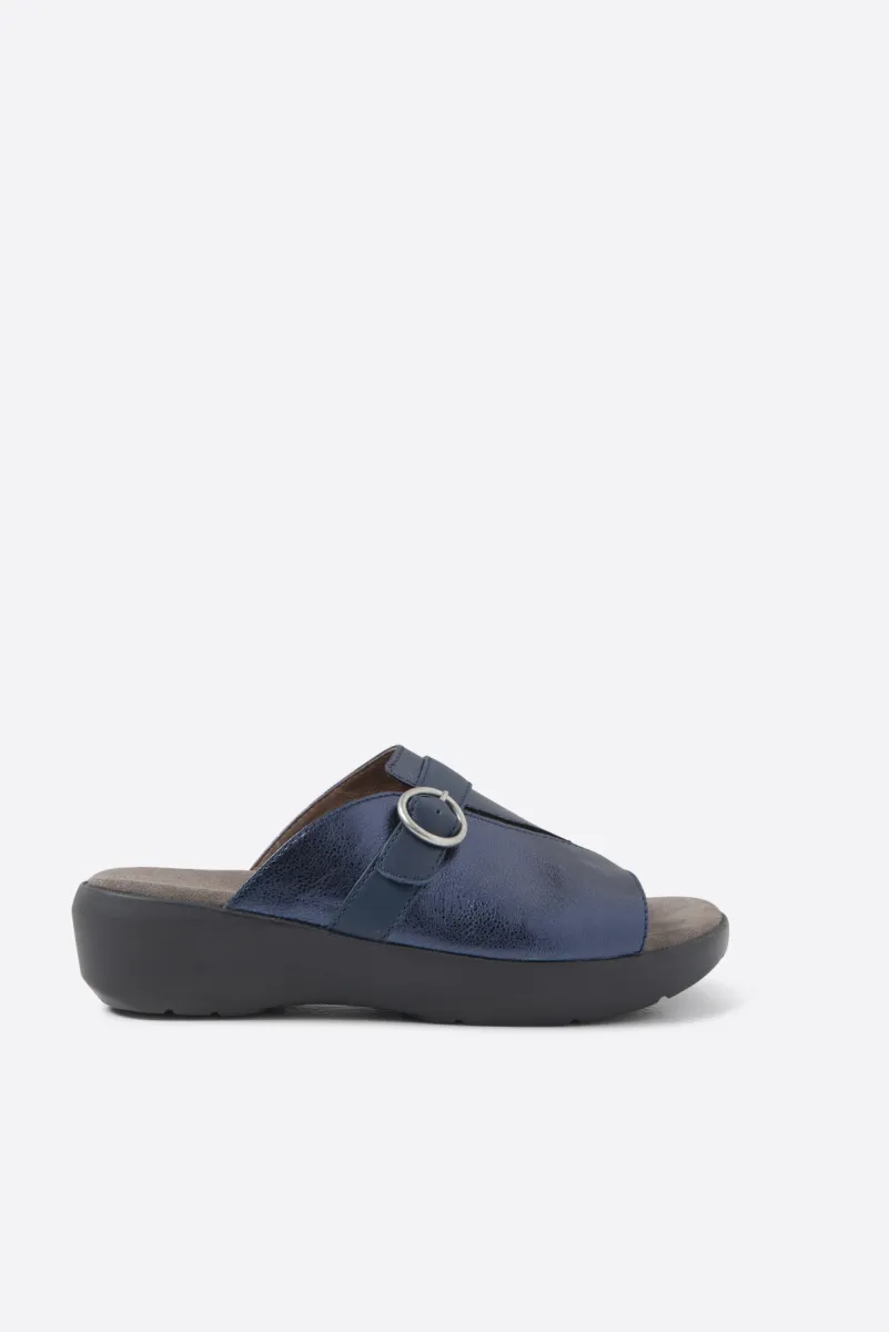 Wolky Chino - Leder metallic blau Pantoletten für damen