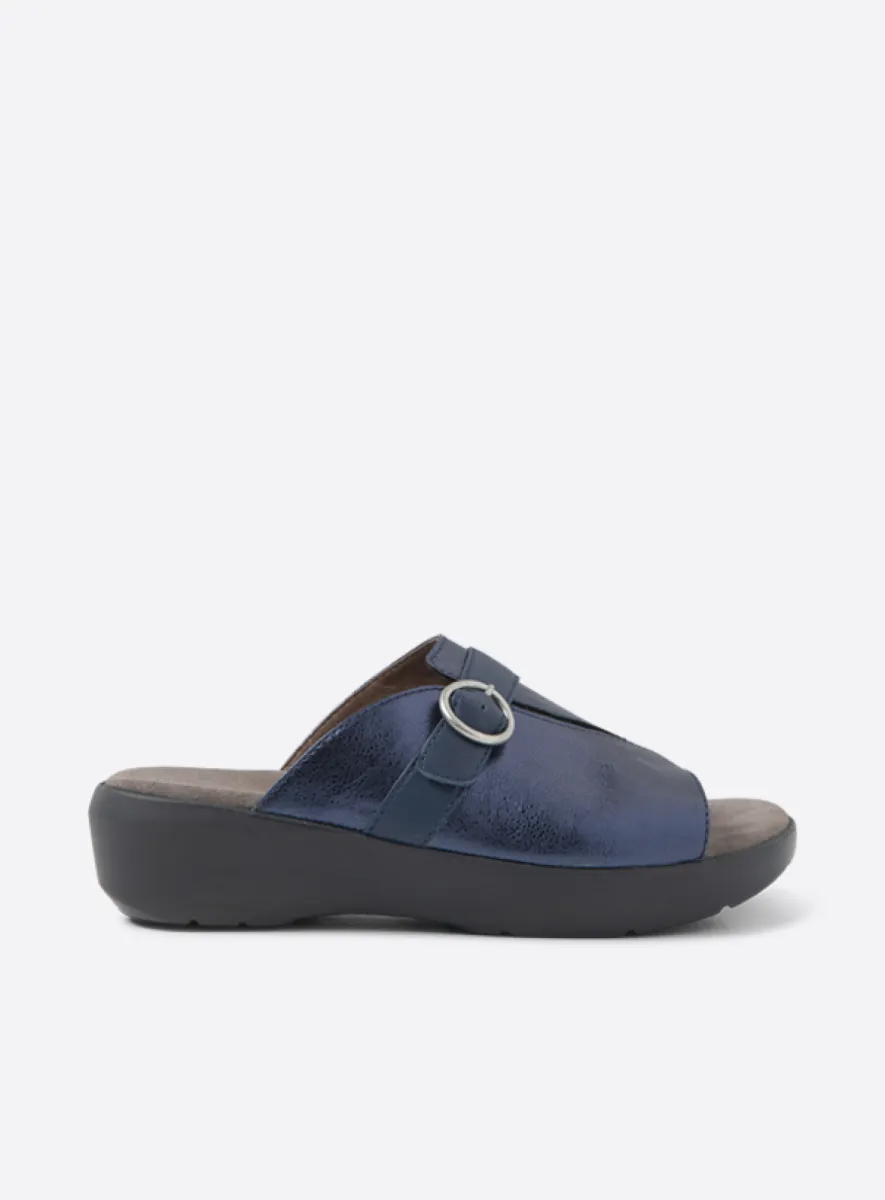 Wolky Chino - Leder metallic blau Pantoletten für damen