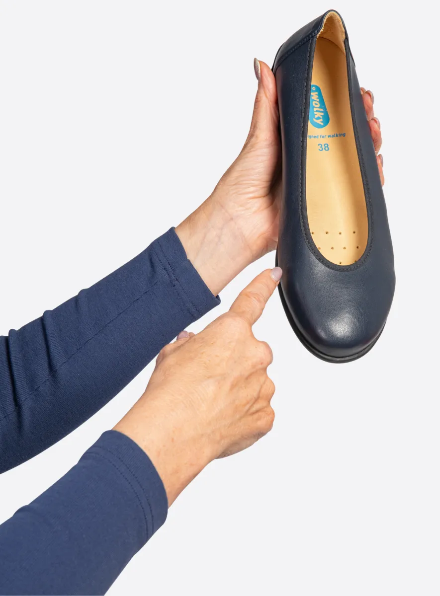 Wolky Ballerinas 00386 Duncan F2F 80800 Biocare vegan blau