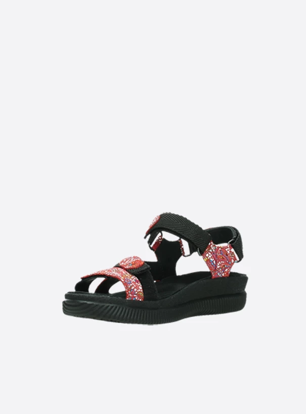 wolky sandalen 00710 energy lady 42500 rood mosaic suede front