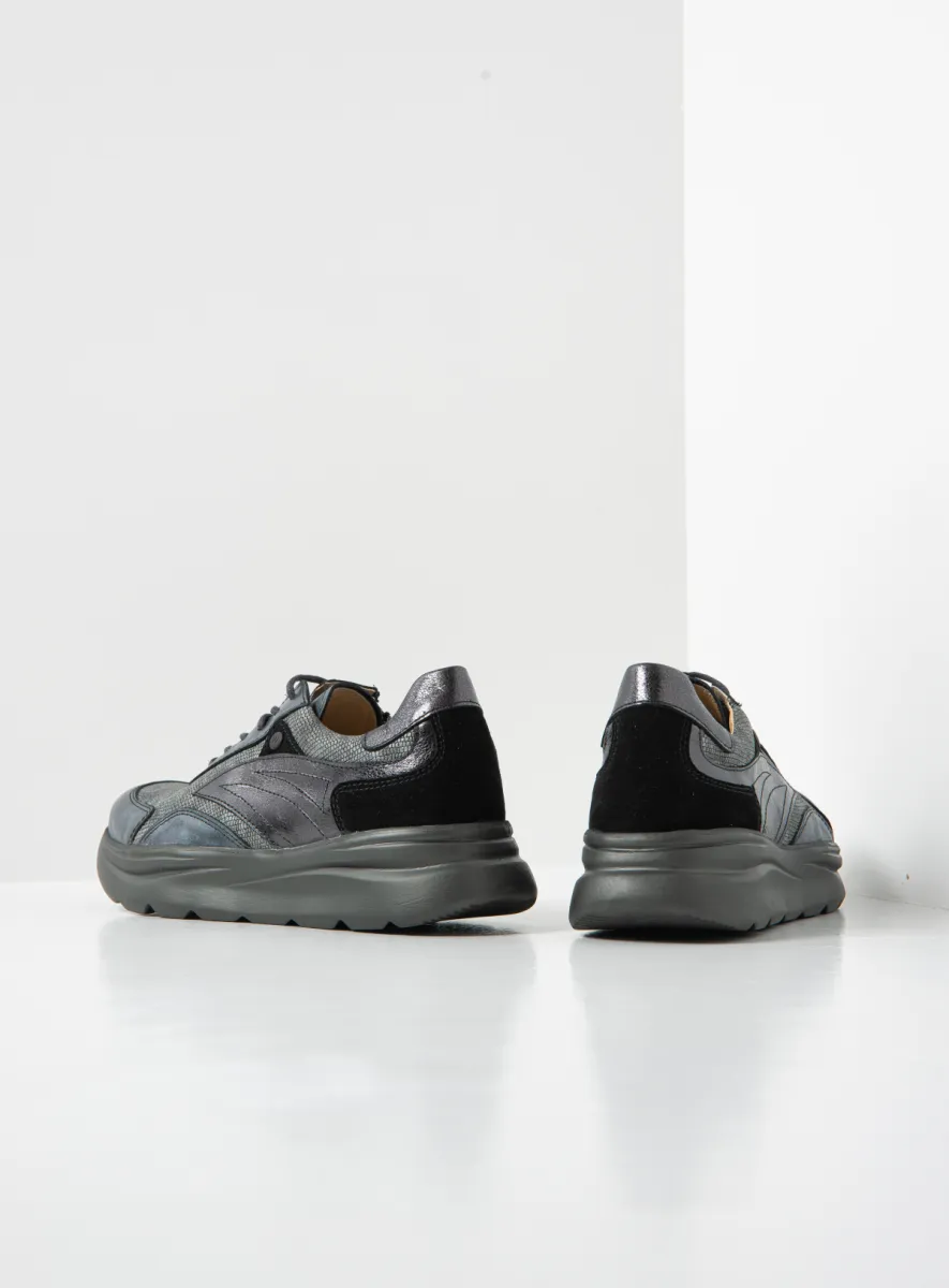 Wolky Nova S2F - Leder Kombi Stretch anthrazit Atmungsaktive Schuhe für damen