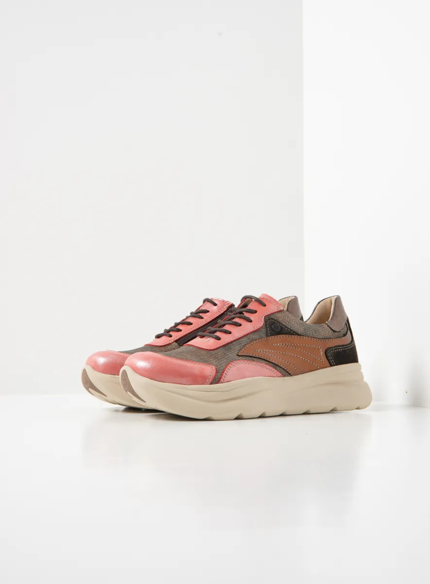 Wolky Nova S2F - Leder Kombi Stretch Lava rot Atmungsaktive Schuhe für damen