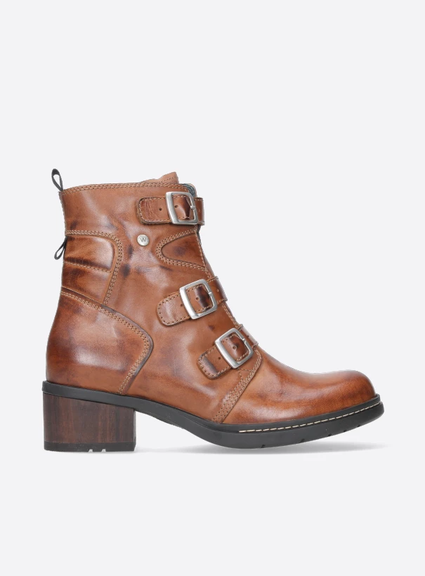 wolky bikerboots 01268 canmore 37430 leder cognac