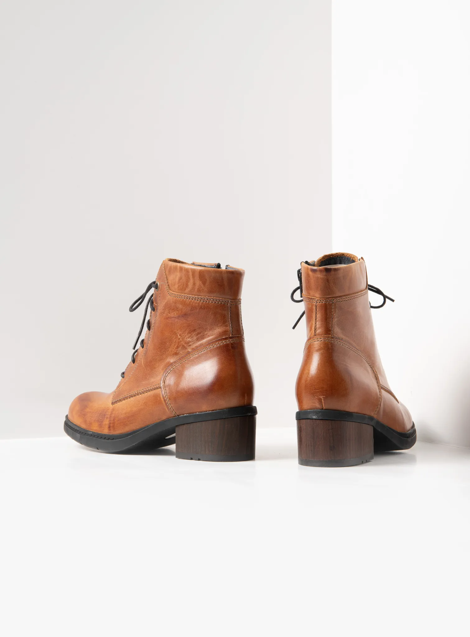 Wolky Edson - Leder cognac Stiefeletten für damen
