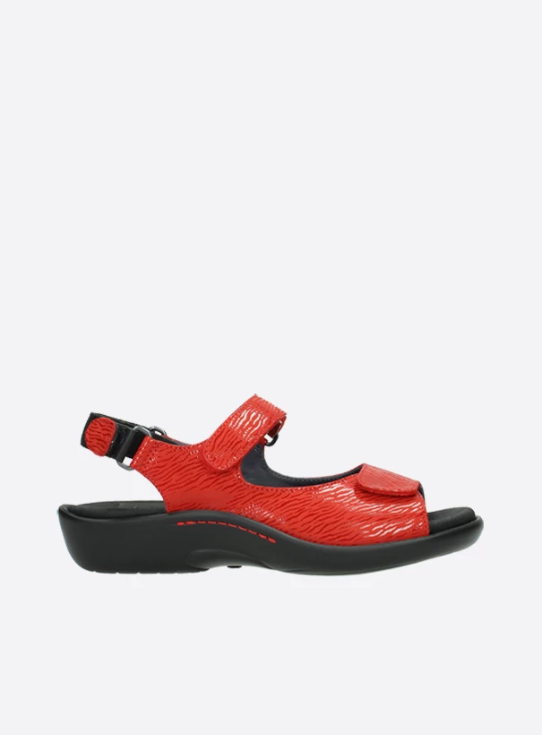 wolky sandalen 01300 salvia 70500 rood nubuck