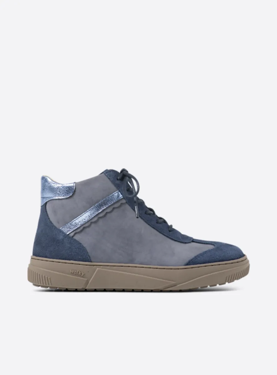 Wolky Sapri - Veloursleder blau Bequeme Sneaker für Damen für damen