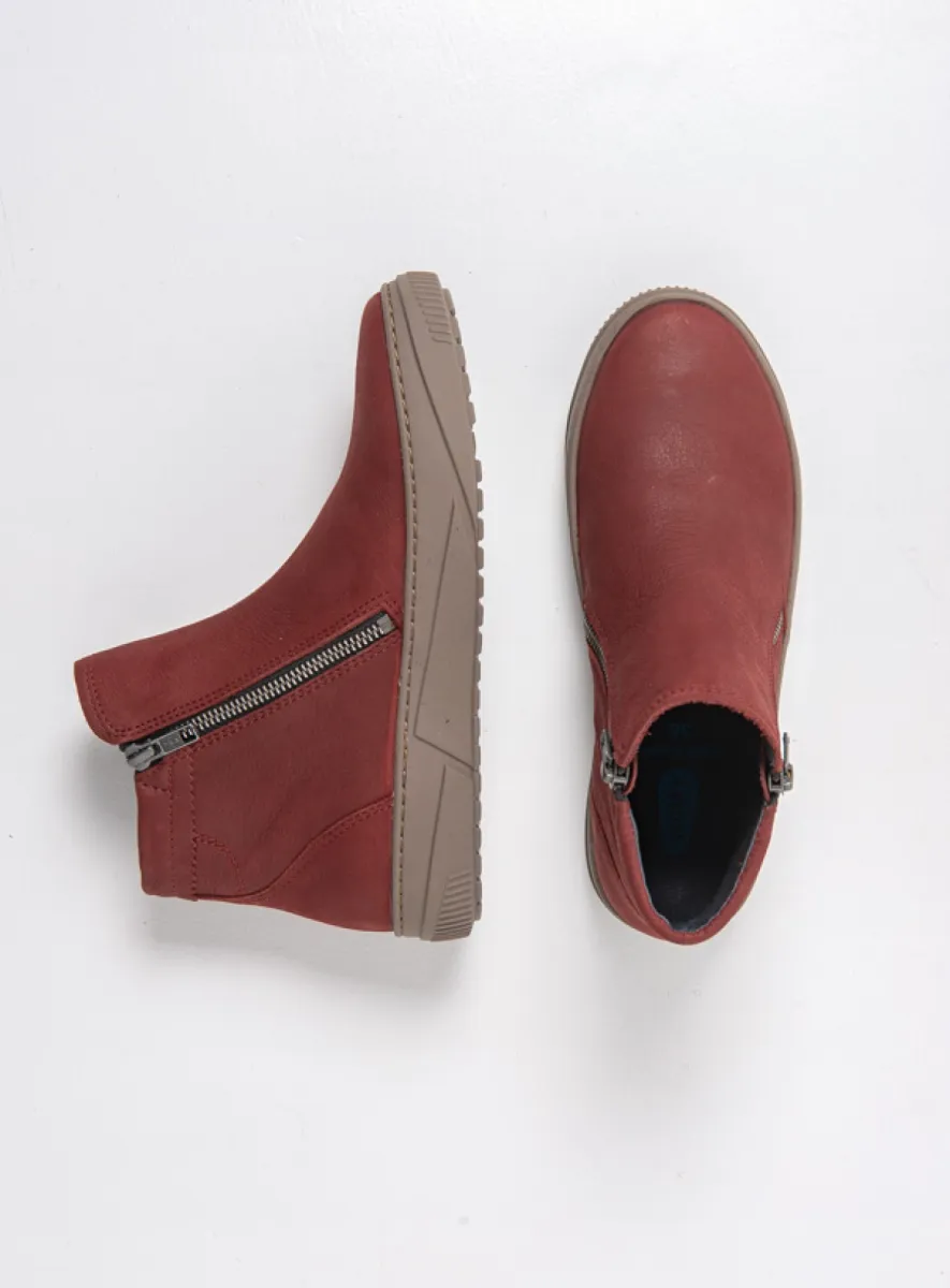 Wolky Stiefeletten 02087 Centola 10530 Nubukleder bordeauxrot
