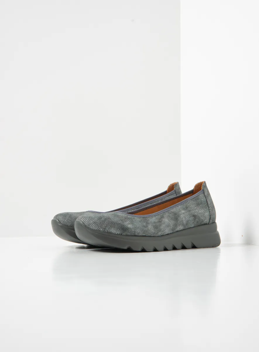 Wolky Snallerina F2F - Biocare vegan anthrazit Atmungsaktive Schuhe für damen