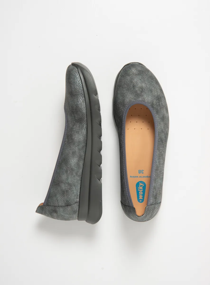 Wolky Ballerinas 02126 Snallerina F2F 83210 Biocare vegan anthrazit