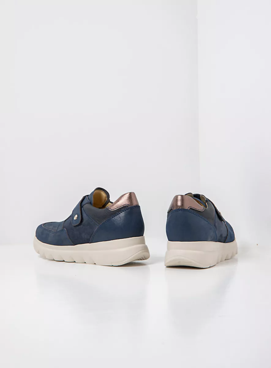 Wolky Riemchenschuhe 02133 Snappy S2F 90800 Leder Kombi Stretch blau