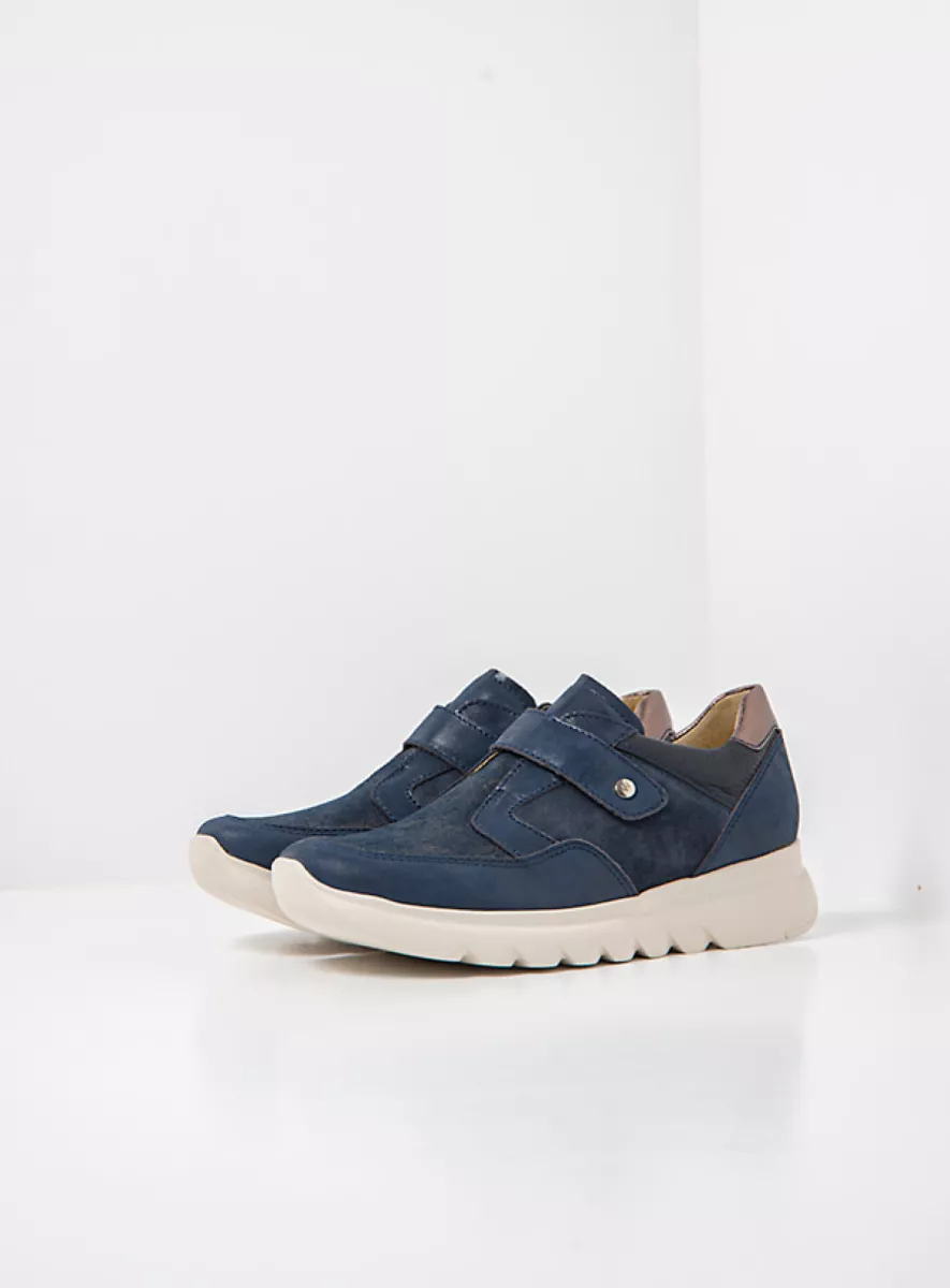 Wolky Riemchenschuhe 02133 Snappy S2F 90800 Leder Kombi Stretch blau