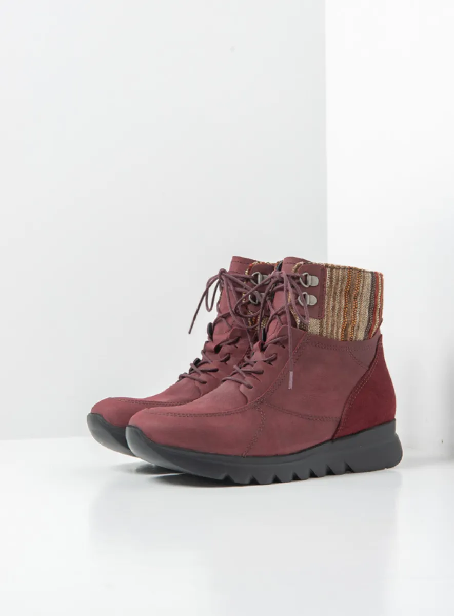 Wolky Grenada HV - Nubukleder bordeauxrot Atmungsaktive Schuhe für damen