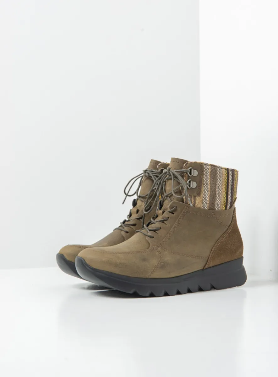 Wolky Grenada HV - Nubukleder olivgrün Atmungsaktive Schuhe für damen