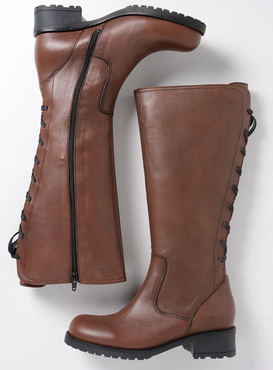 Wolky Lascana - Leder cognac Stiefel für damen