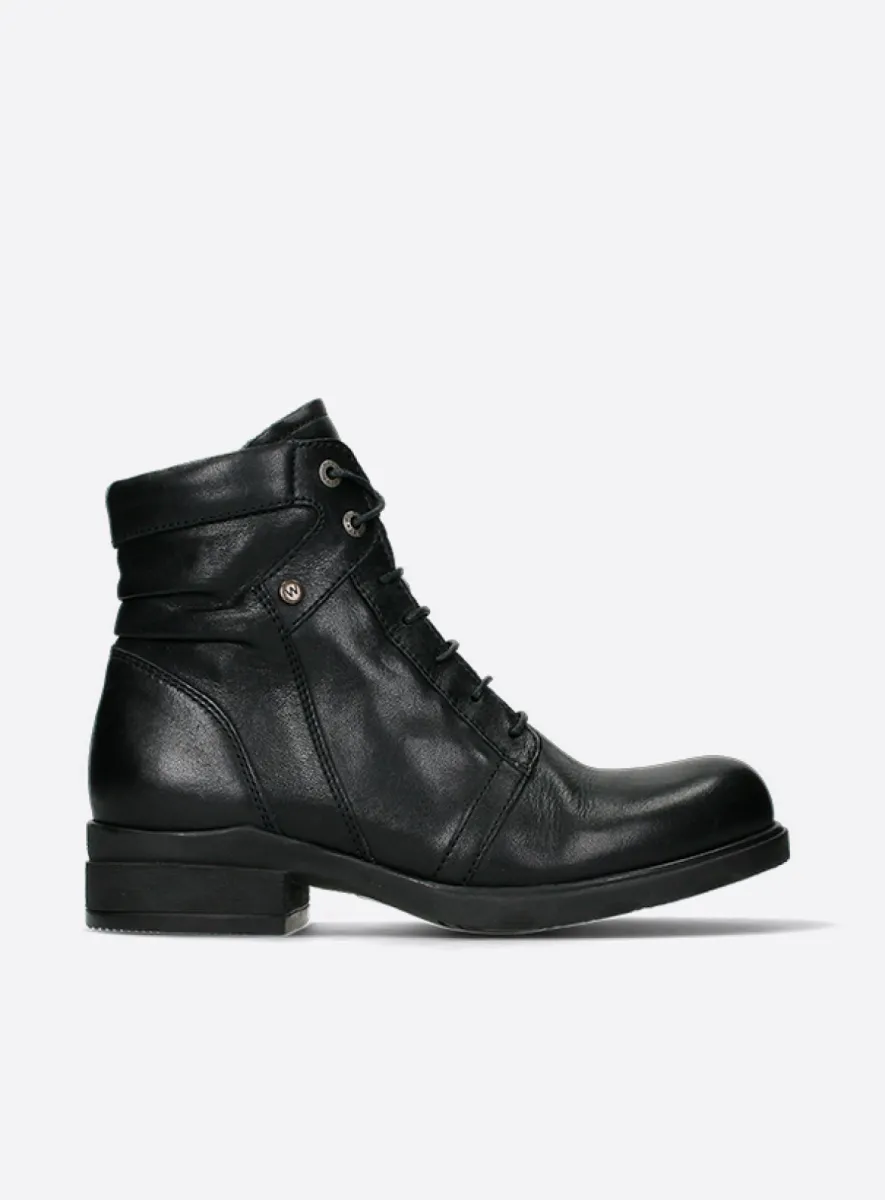 Wolky Center - Leder schwarz Schnürschuhe für damen
