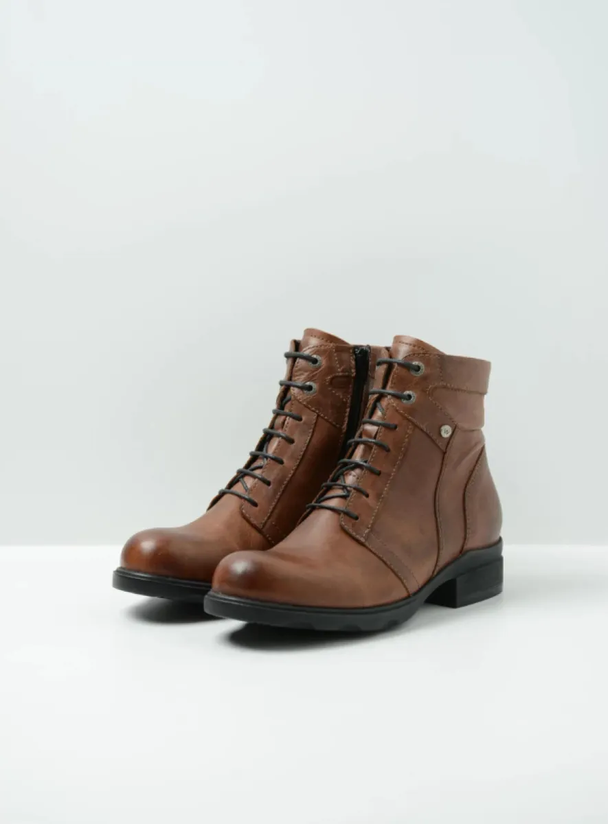 Wolky Center - Leder cognac Stiefel für damen