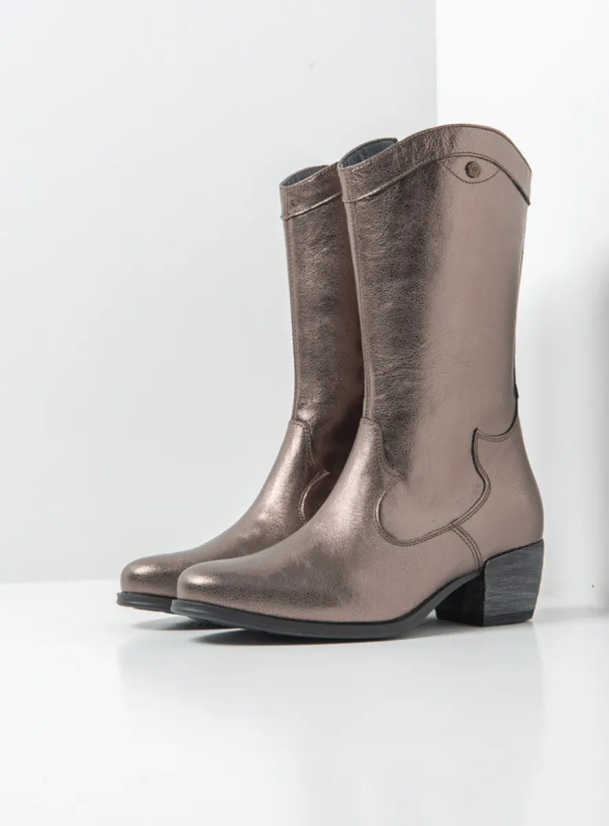 Wolky Caldwell HV - Leder metallic bronze Cowboystiefel für damen