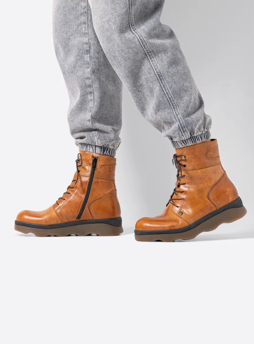 Wolky Schnürstiefeletten 02982 Destiny HV 30430 Leder cognac