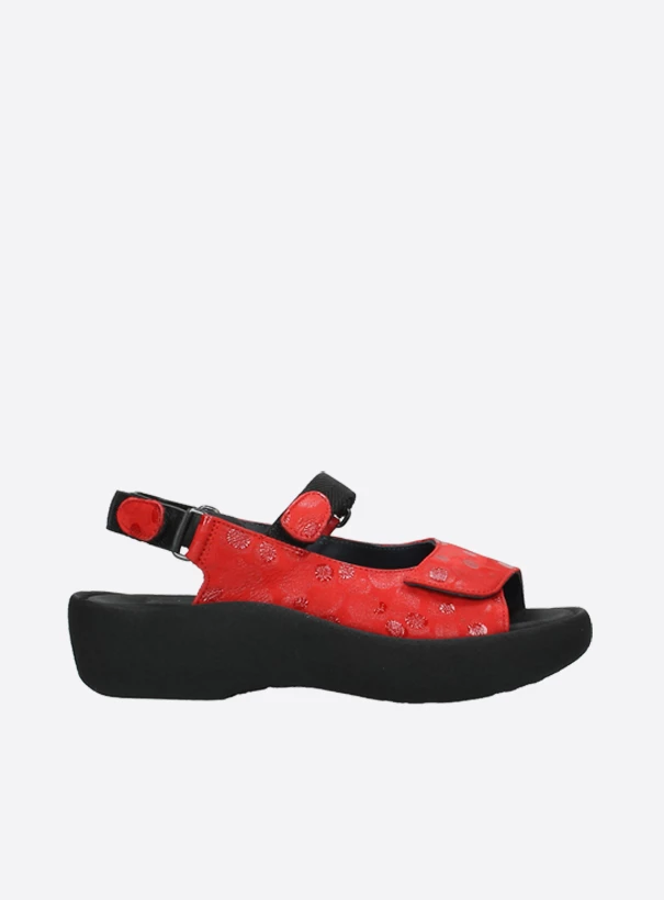 wolky sandalen 03204 jewel 12500 rood nubuck