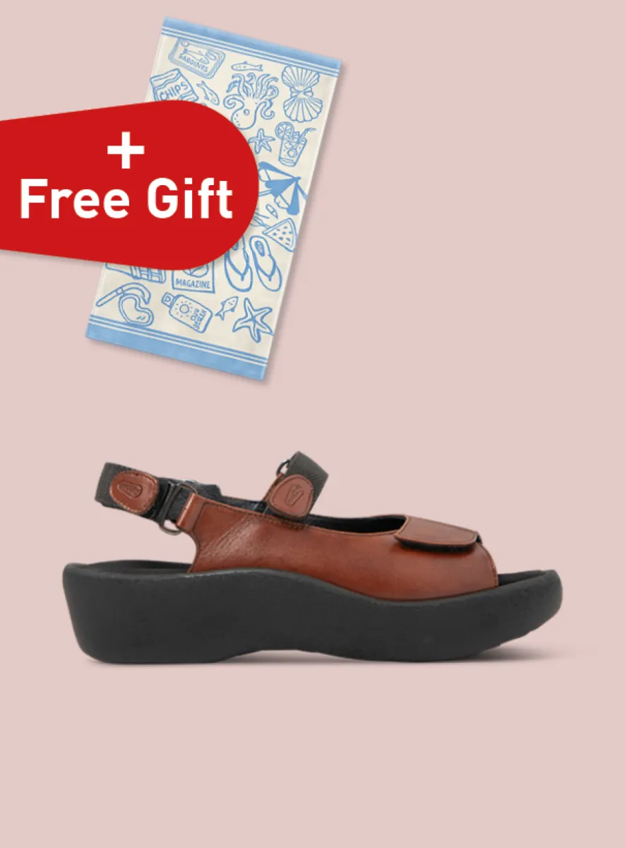 Wolky Jewel - Leder cognac Sandalen für damen