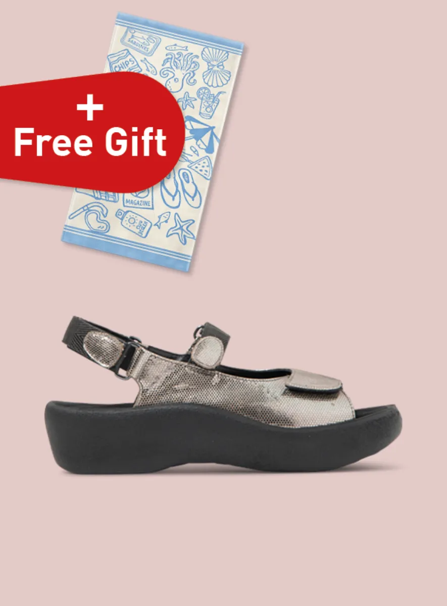 Wolky Jewel - Leder metallic grau Sandalen für damen