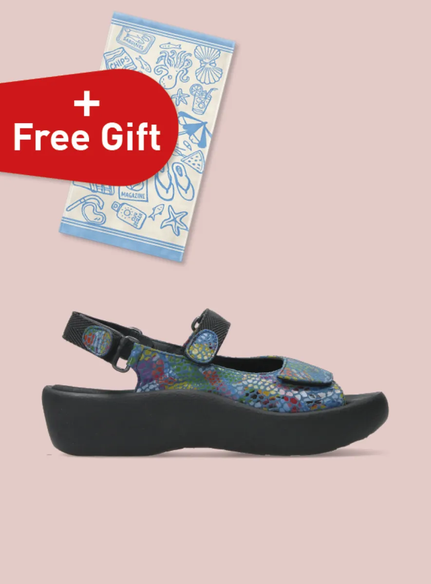 Wolky Jewel - Leder jeansblau/multi Sandalen für damen