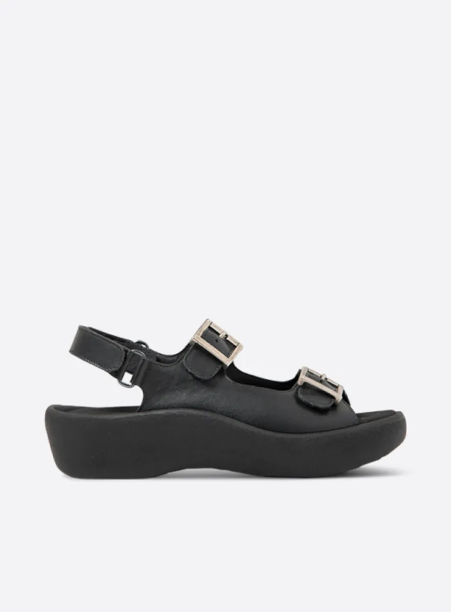 Wolky Fortune - Leder schwarz Sandalen für damen