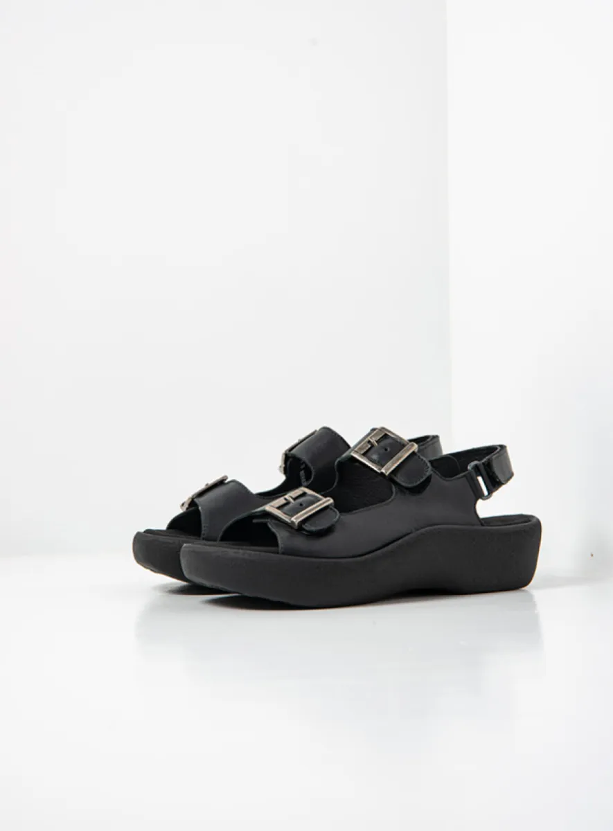 Wolky Fortune - Leder schwarz Sandalen für damen