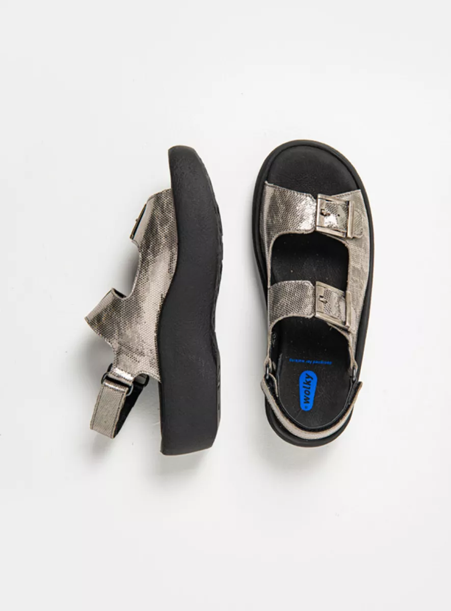 Wolky Neu 03206 Fortune 39280 Leder metallic grau