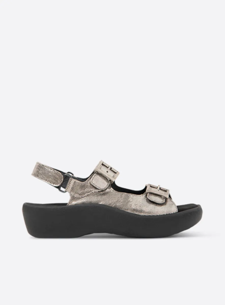 Wolky Fortune - Leder metallic grau Sandalen für damen