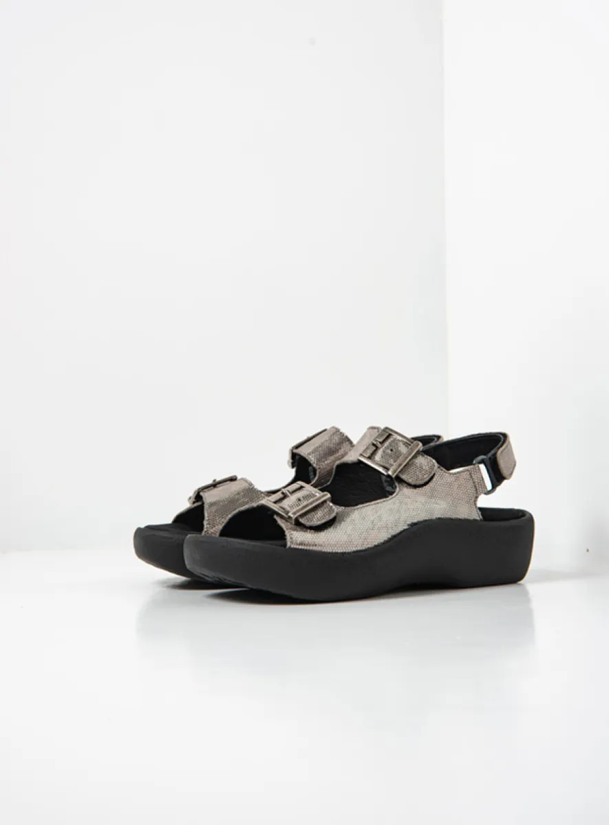 Wolky Fortune - Leder metallic grau Sandalen für damen