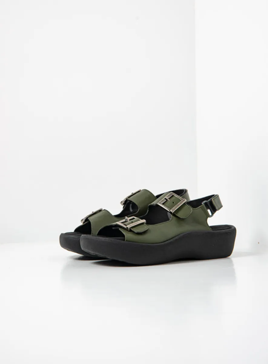 Wolky Fortune - Leder salbeigrün Sandalen für damen