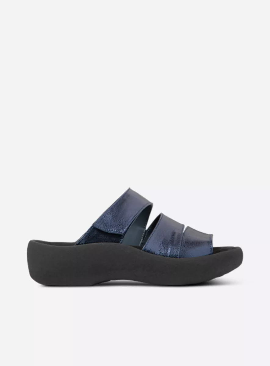 Wolky Pantoletten 03207 Aporia 23800 Leder metallic blau
