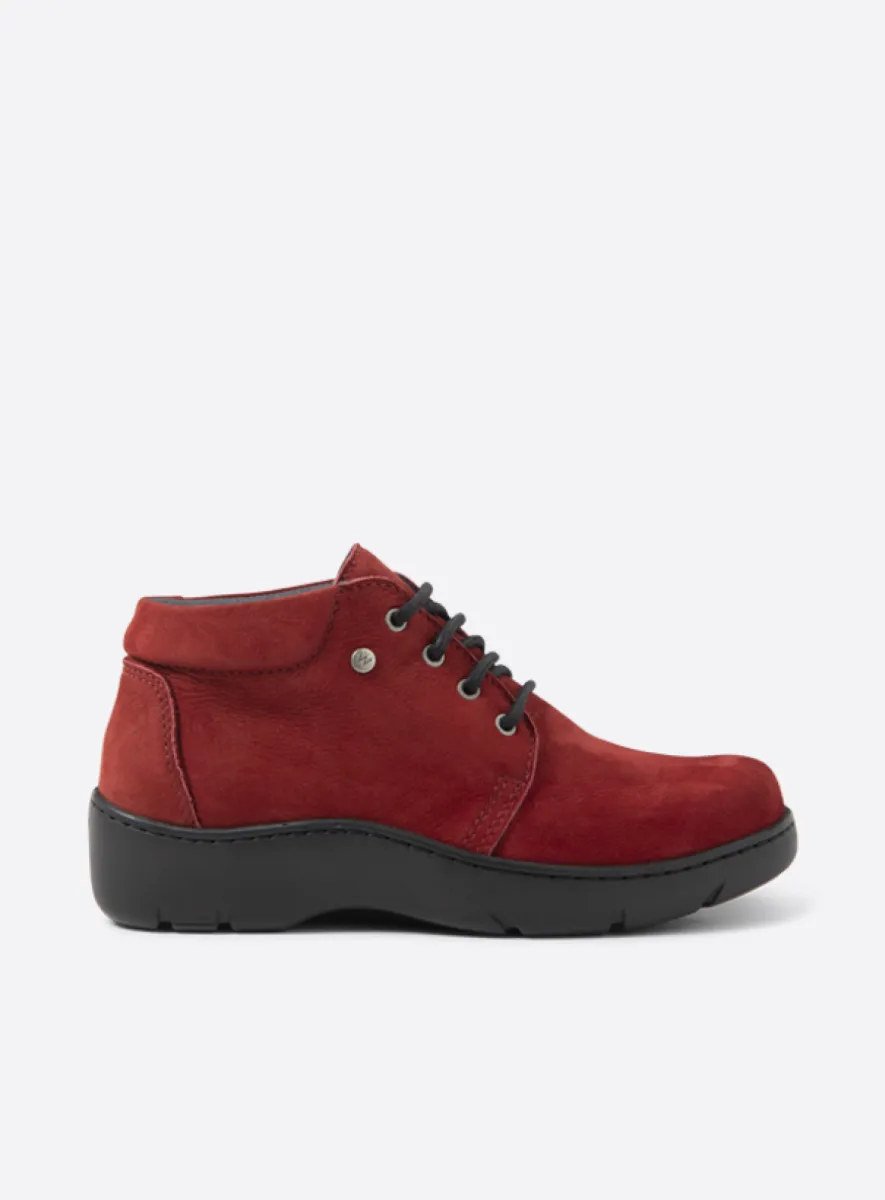 Wolky TardaWR - Nubukleder kirschrot Schnürschuhe für damen