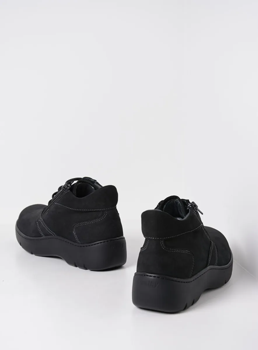 Wolky Schnürschuhe 03257 Annemarie 11000 Nubukleder schwarz