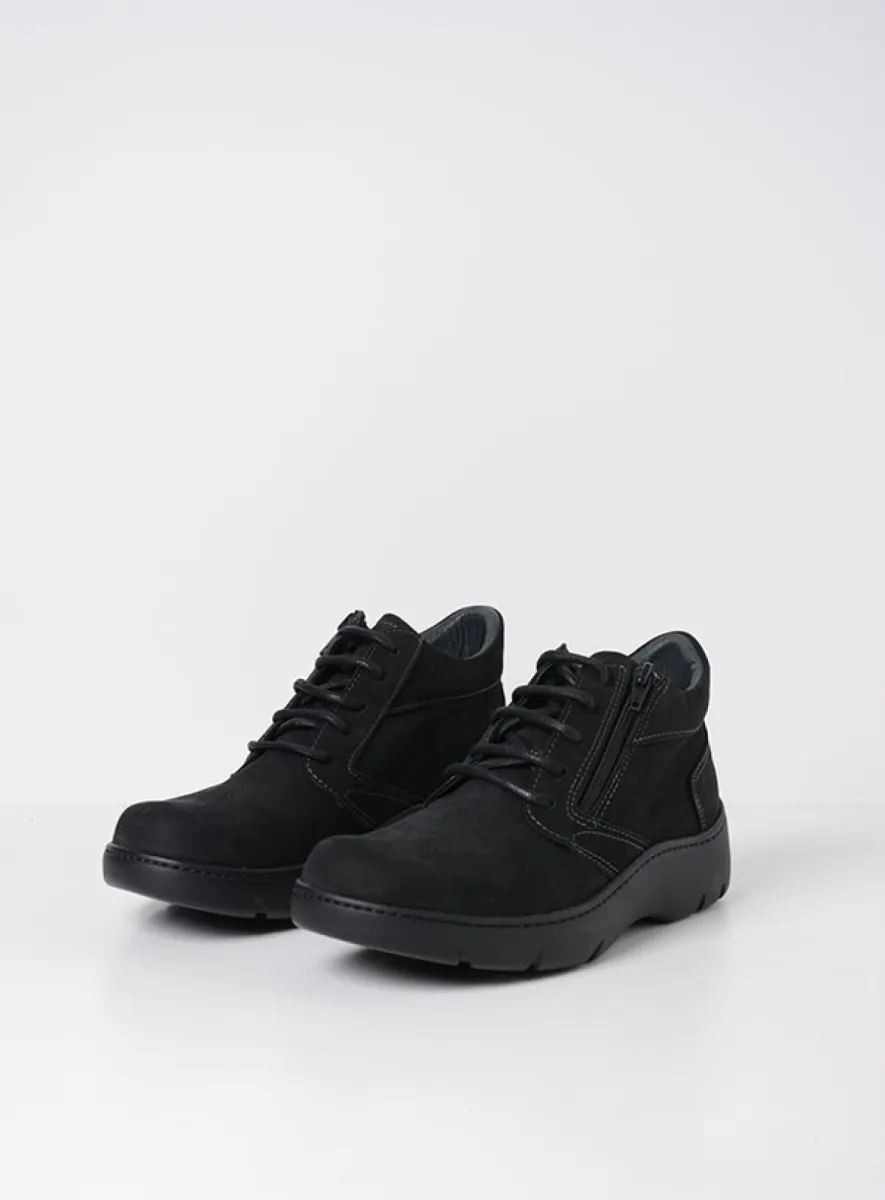 Wolky Annemarie - Nubukleder schwarz Schnürschuhe für damen