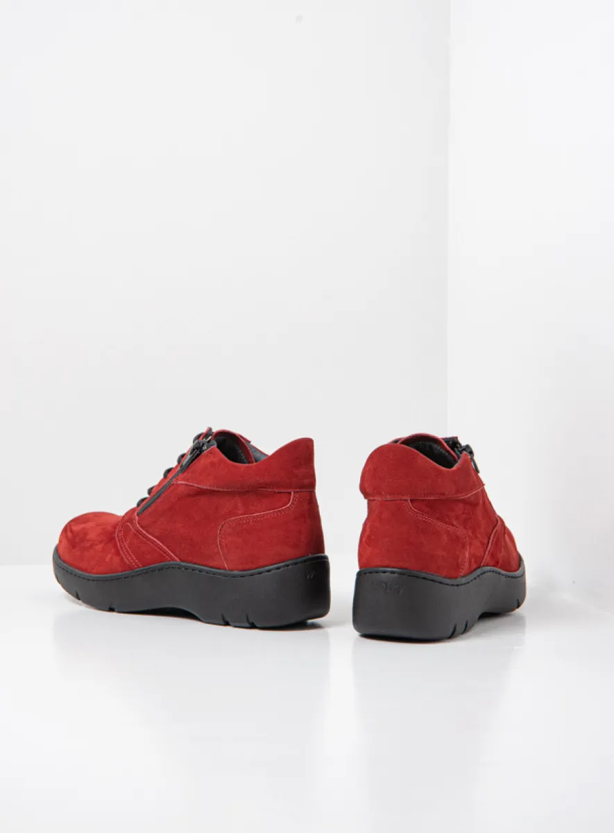 Wolky Schnürschuhe 03257 Annemarie 11553 Nubukleder kirschrot
