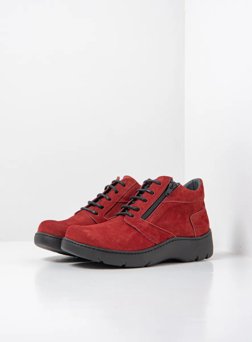 Wolky Annemarie - Nubukleder kirschrot Schnürschuhe für damen