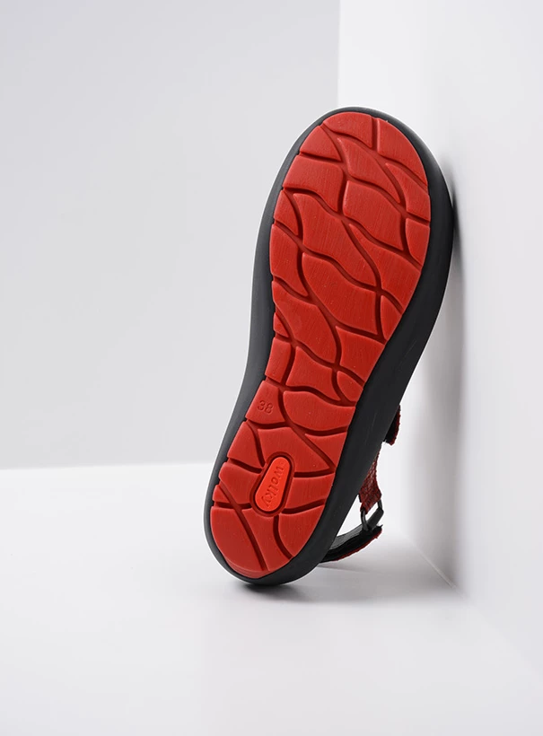 wolky sandalen 03325 rio 98500 rood snake print leer sole