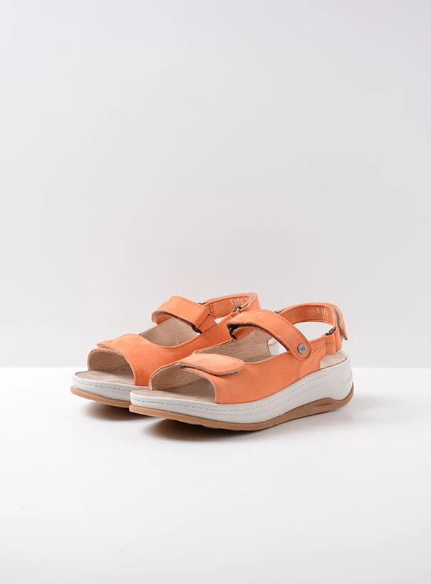wolky sandalen 03350 adura 10557 nubukleder orange front