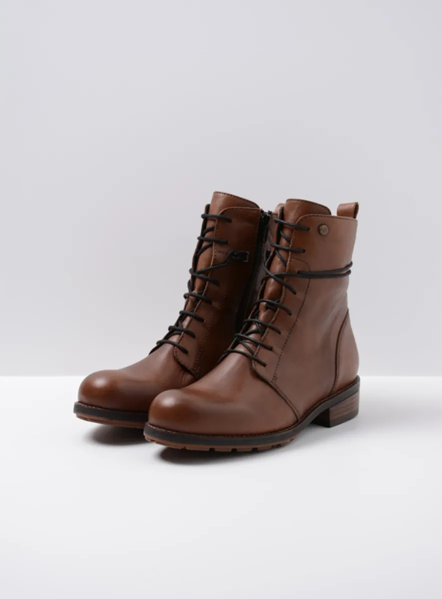 Wolky Murray+ - Leder cognac Schnürschuhe für damen