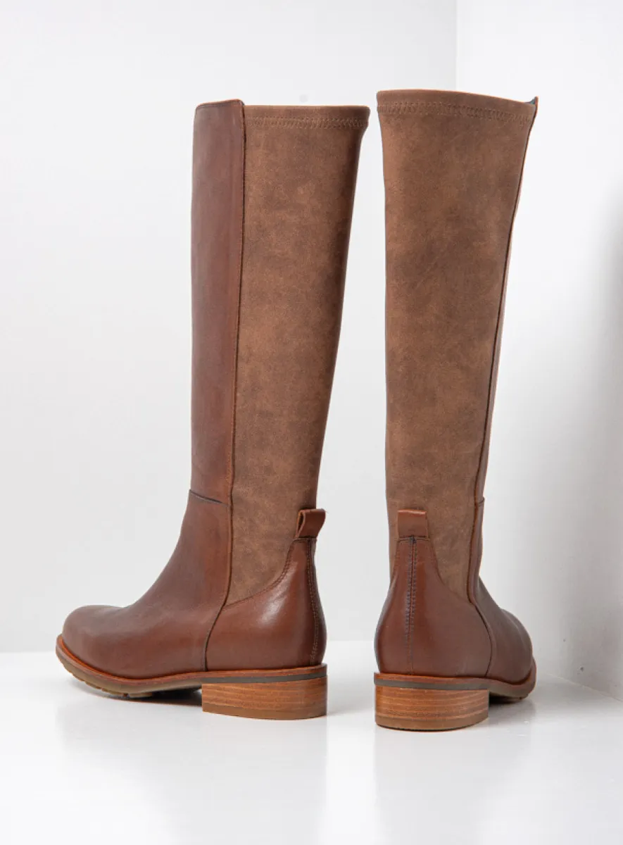Wolky Hampton - Leder cognac Stiefel für damen
