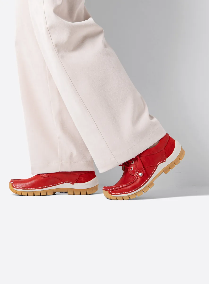 Wolky Schnürschuhe 04708 Seamy Fly Summer 36570 Effekt-Leder rot