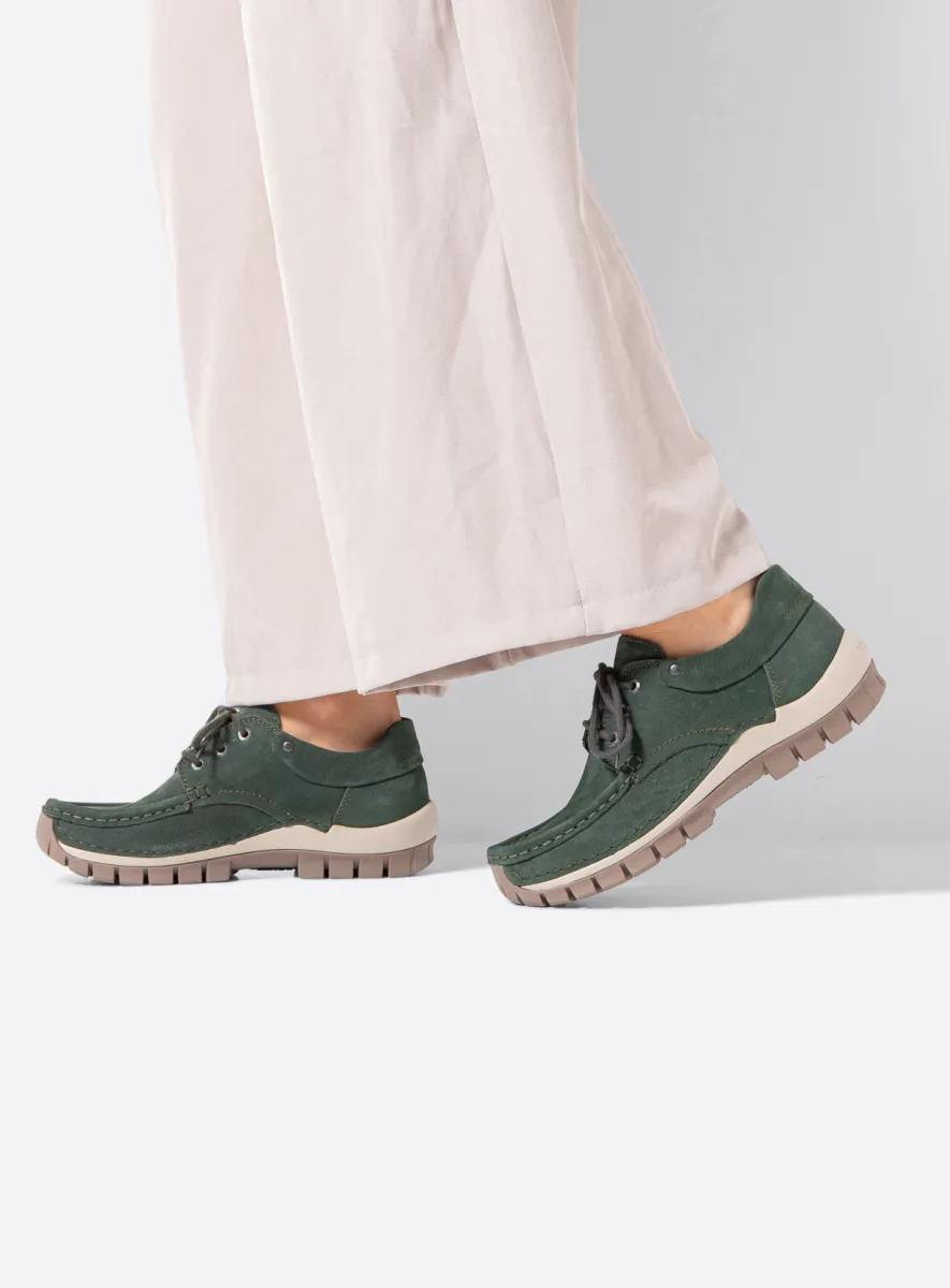 Wolky Schnürschuhe 04726 Fly 11719 Nubukleder grün
