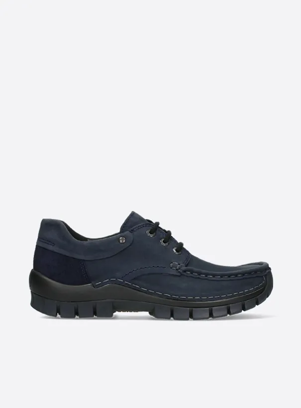 Wolky Fly - Nubukleder blau Schnürschuhe für damen