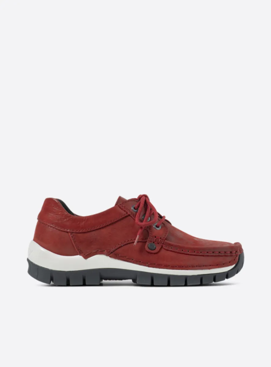 Wolky Seamy Fly - Effekt-Leder kirschrot Atmungsaktive Schuhe für damen