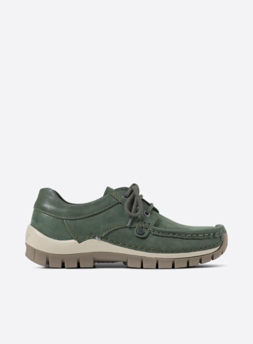 Wolky Seamy Fly - Effekt-Leder grün Atmungsaktive Schuhe für damen