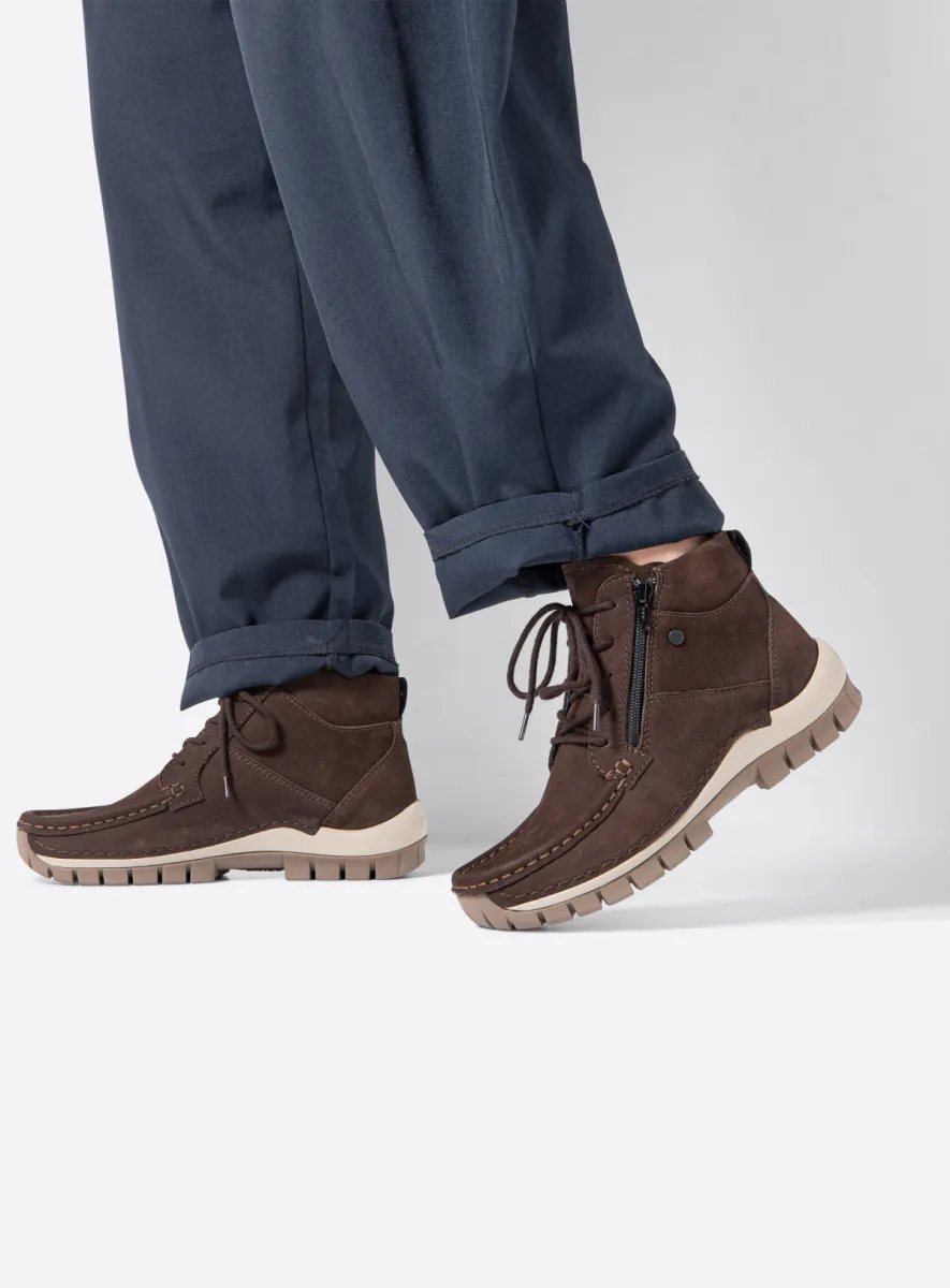 Wolky Hohe Schnürschuhe 04740 Boost 11300 Nubukleder braun